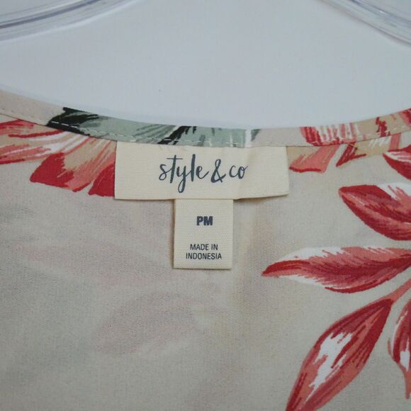 Style & Co. Womens  Size PM Floral Printed Sleeveless High-Low Swing Top - Picture 3 of 10